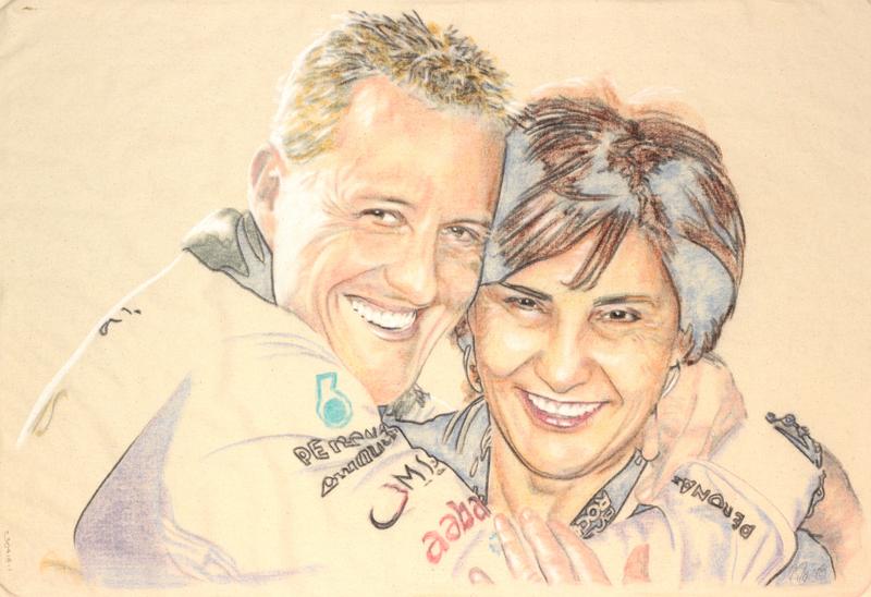 Michael Schumacher and Michelle Mouton