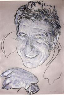 Leonard Cohen on grey paper