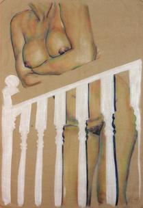Nude at the railing