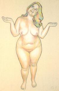 Curvy standing nude