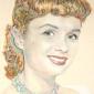 Debbie Reynolds with greeny necklace