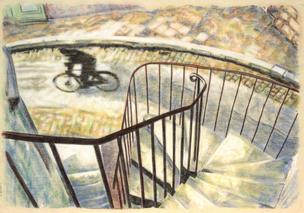 Cyclist from the stairs